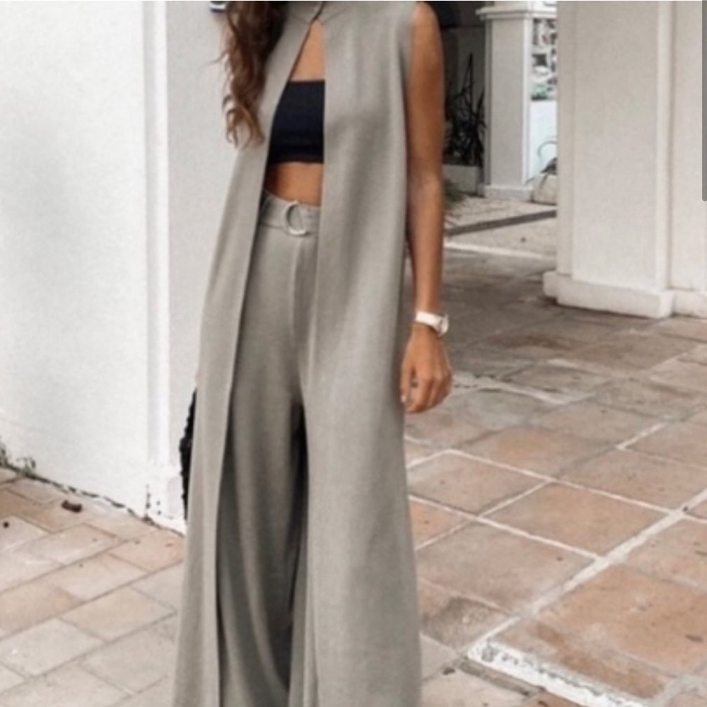 Zara Never used long green vest no longer available